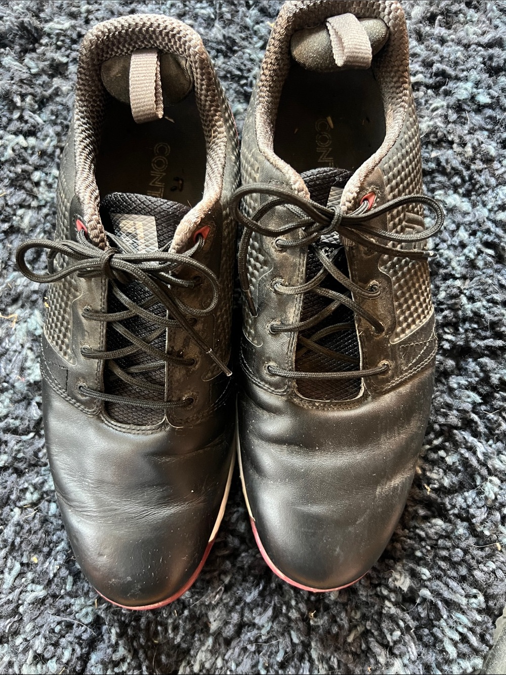 FootJoy Black Athletic Golf Shoes with Subtle Red Accent